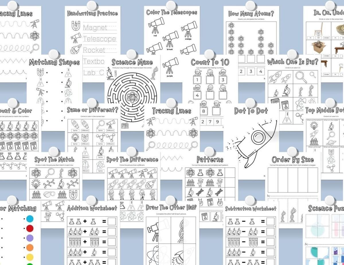 Science-Theme Workbook for Kids