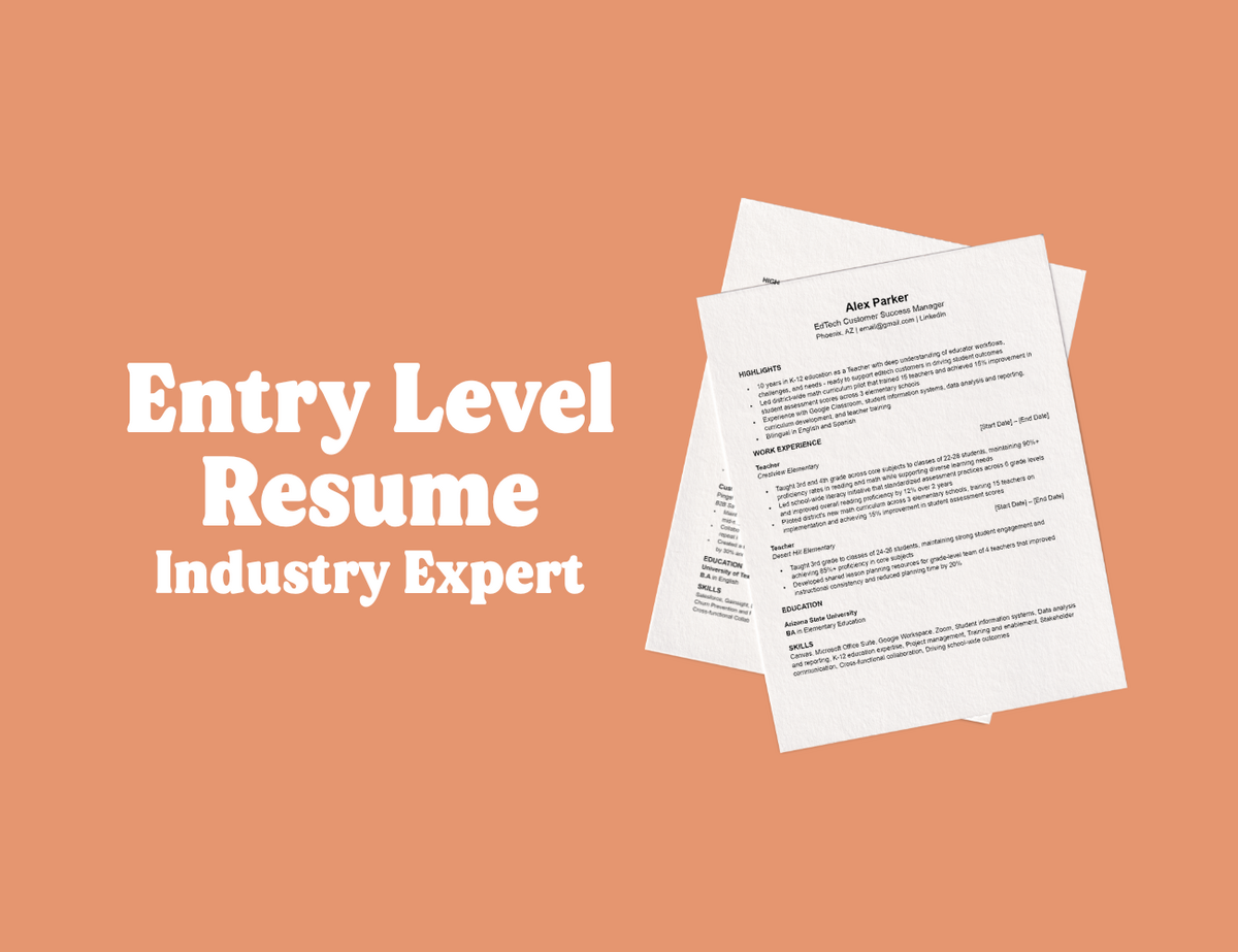 Entry Level Industry Expert Resume Template