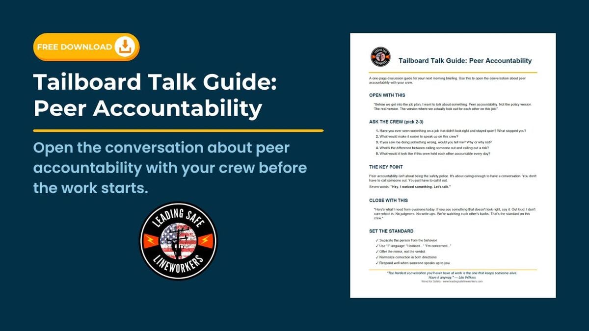 Tailboard Talk Guide: Peer Accountability