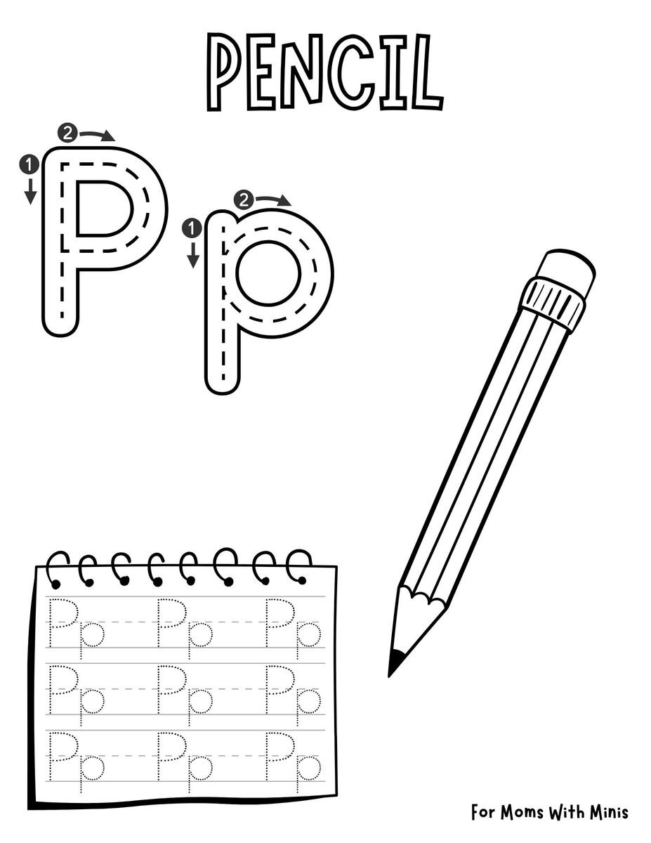 The Letter P is for Pencil Worksheet