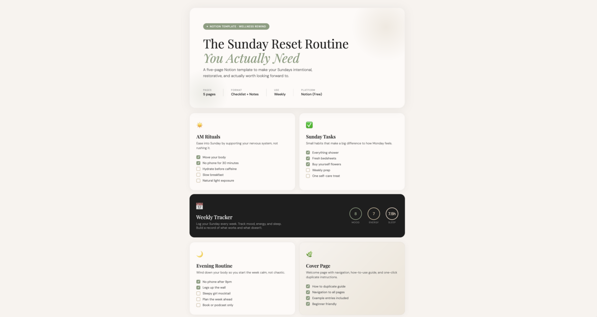 The Sunday Reset Routine You Actually Need — Notion Template