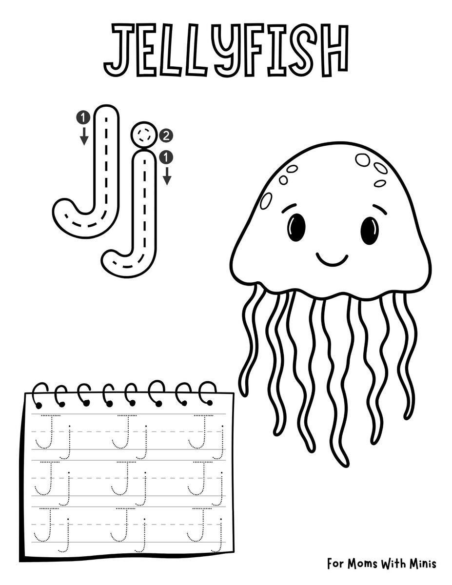 The Letter J is for Jellyfish Worksheet