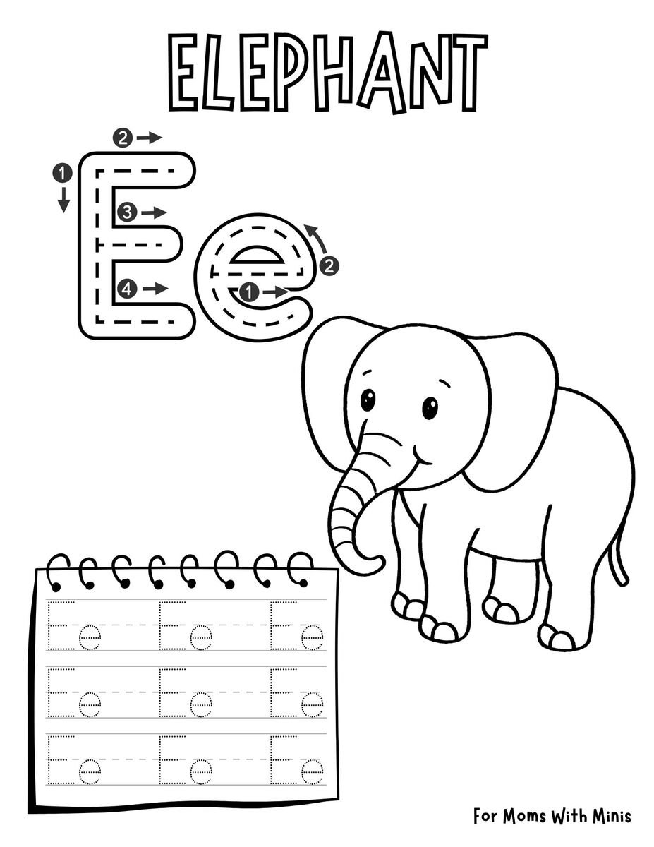 The Letter E is for Elephant Worksheet