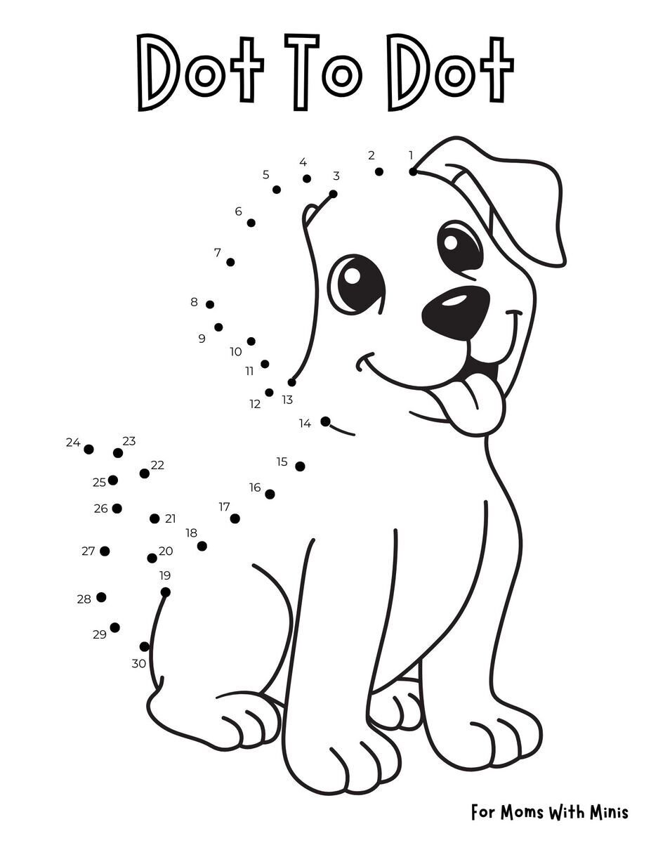 Dog Dot to Dot Worksheet