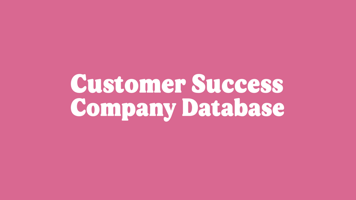 The Customer Success Company Database