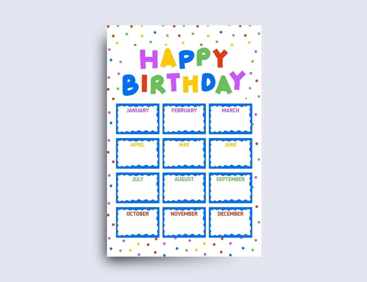 Bright Border Classroom Birthday Poster