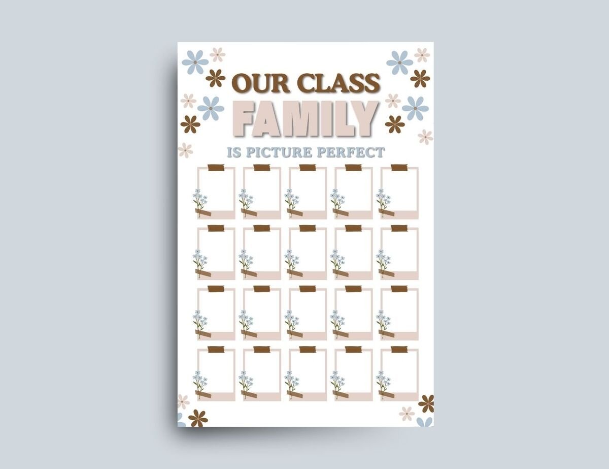 Floral Classroom Family Picture Display