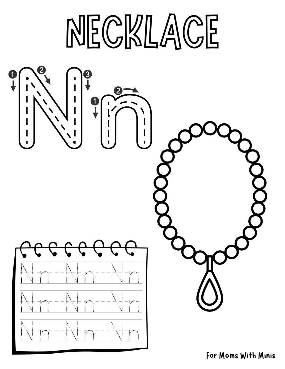 The Letter N is for Necklace Worksheet