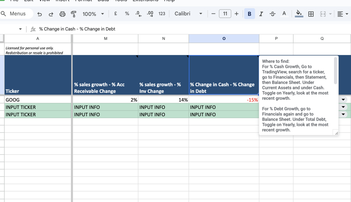 Value Cycle Stock Investing Checklist