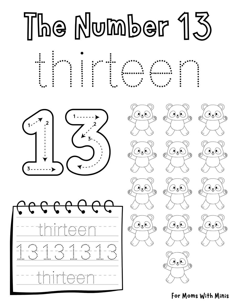 Write the Number Thirteen and Count the Pandas