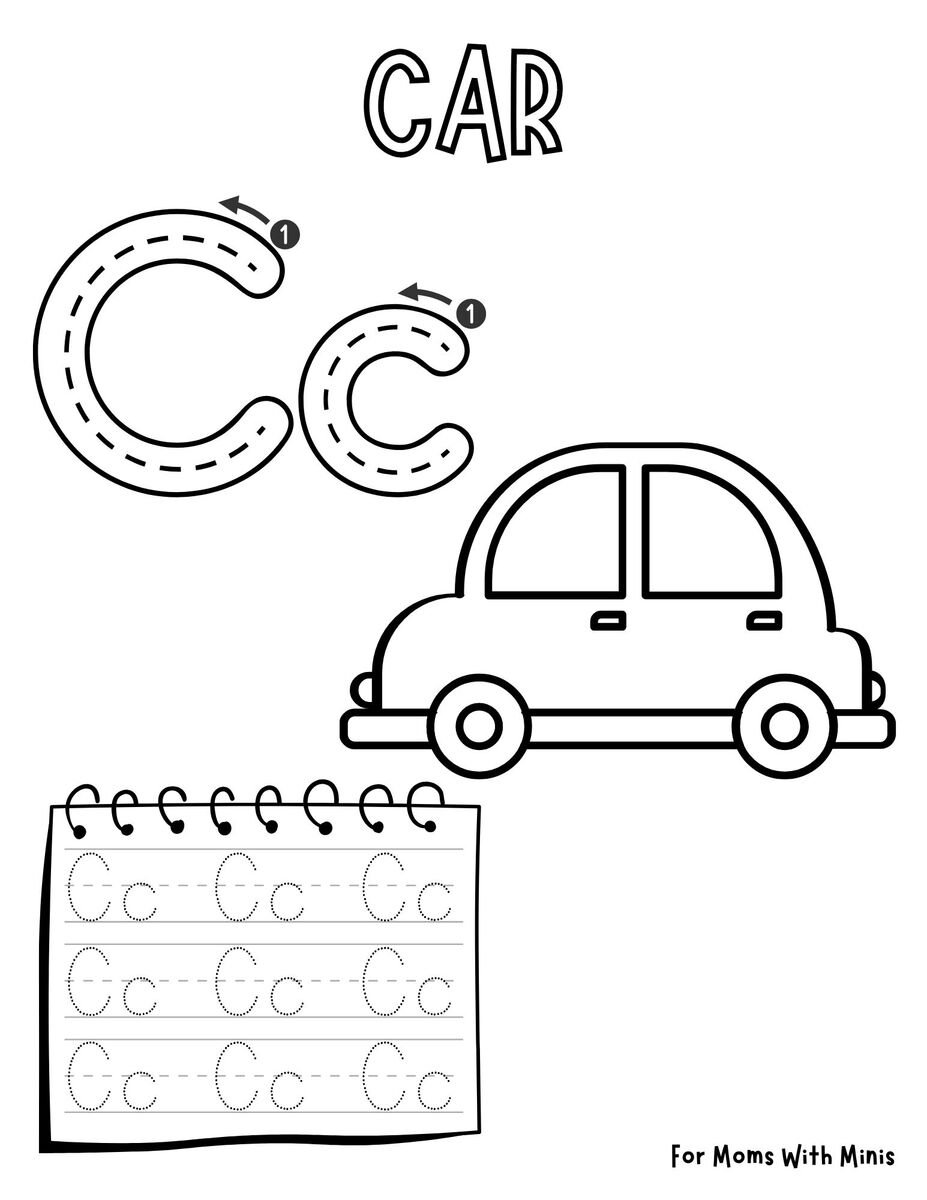 The Letter C is for Car Worksheet