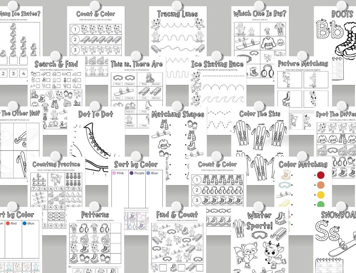 Winter Sports Workbook for Kids