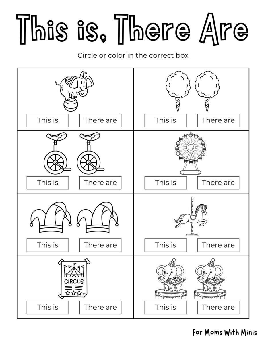 Circus-Themed This is, There are Worksheet