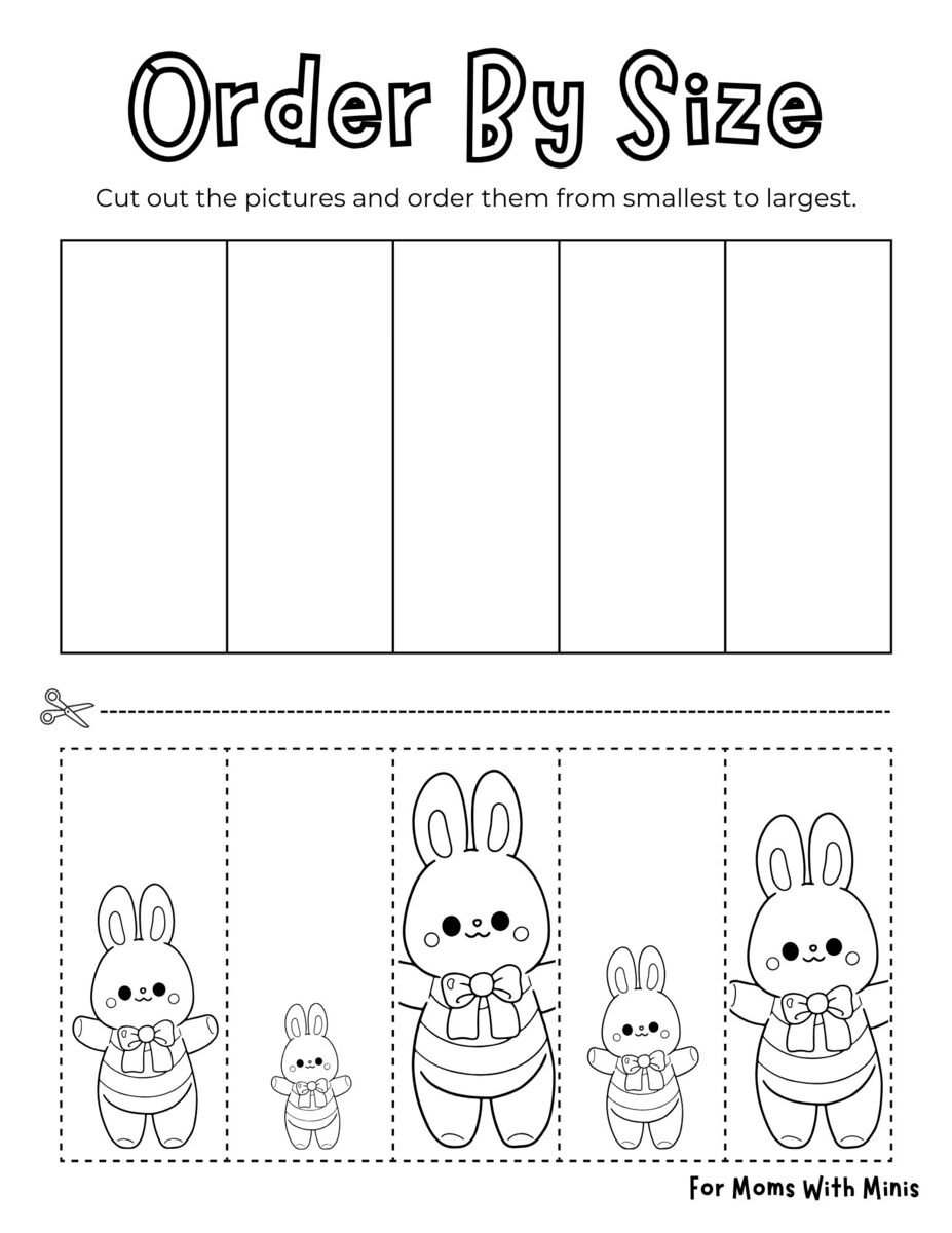 Order the Bunnies by Size Worksheet