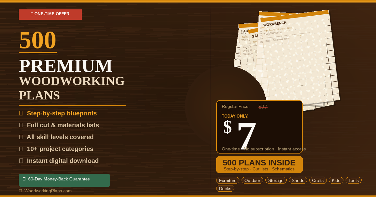 You're One Click Away From 500 Premium Woodworking Plans
