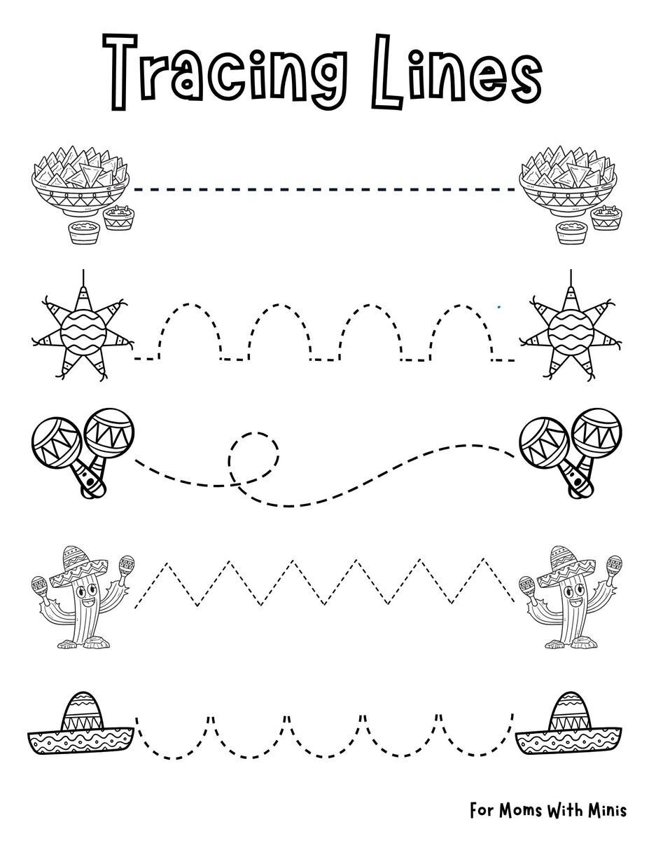Cinco De Mayo Line Tracing Worksheet