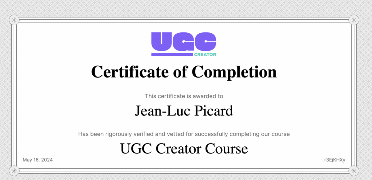 UGC Creator Course