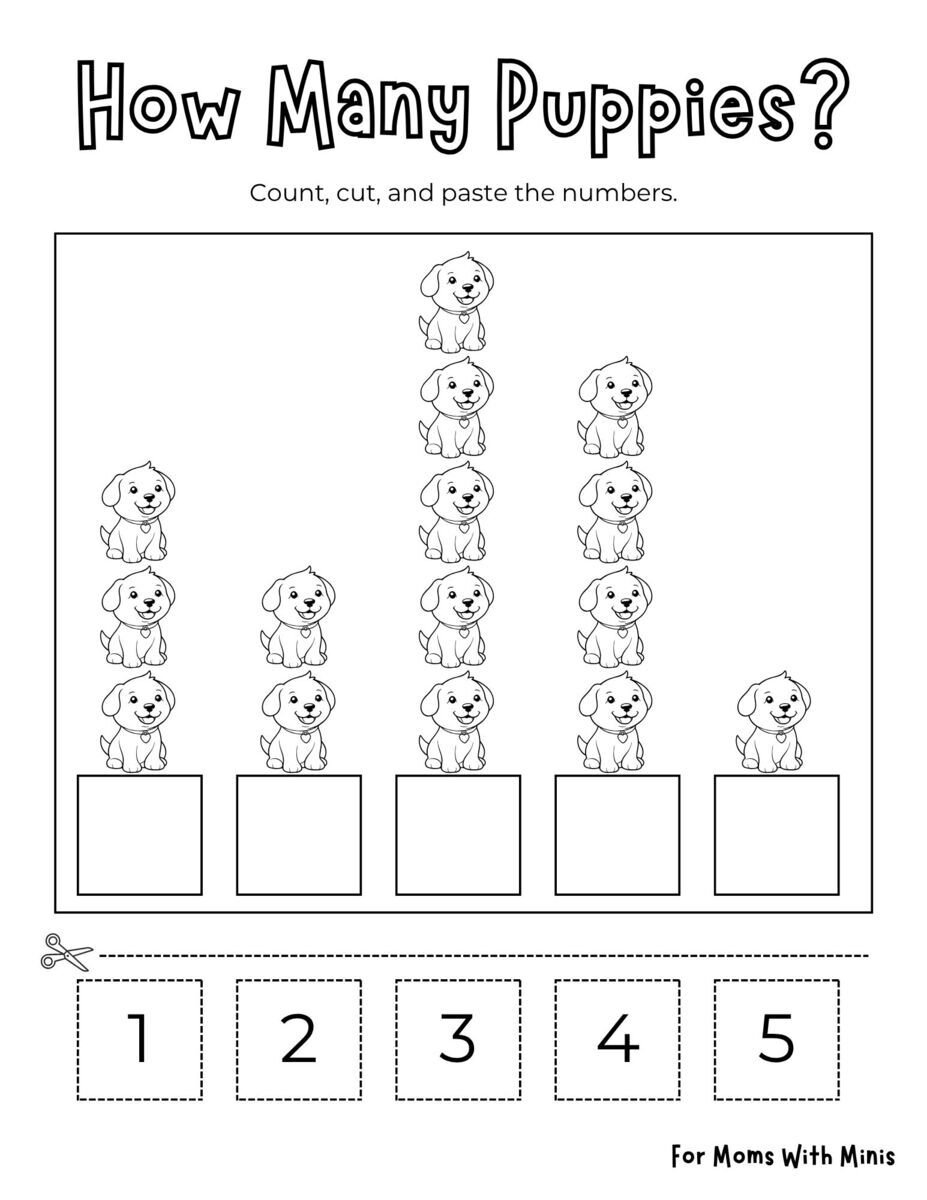 Count how Many Puppies Worksheet