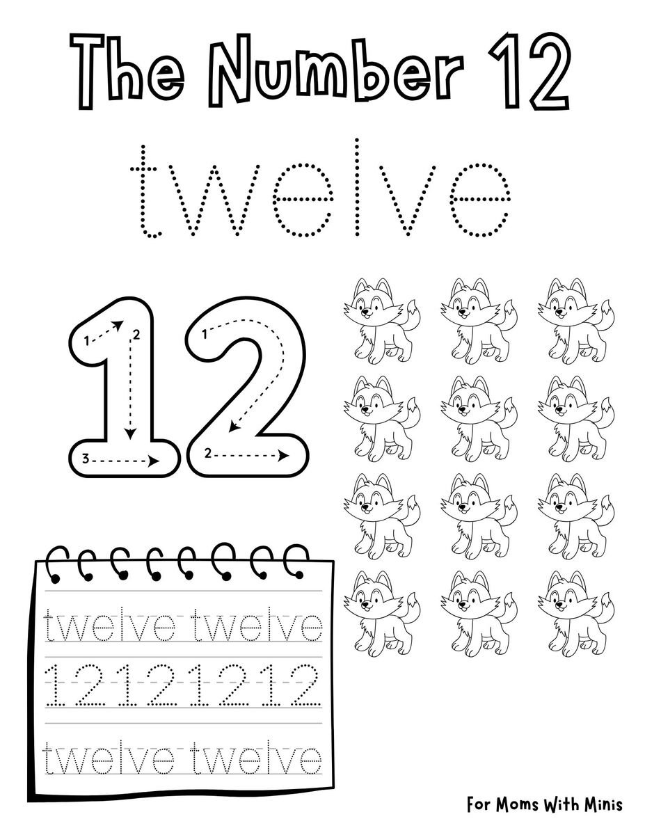 Write the Number Twelve and Count the Wolves