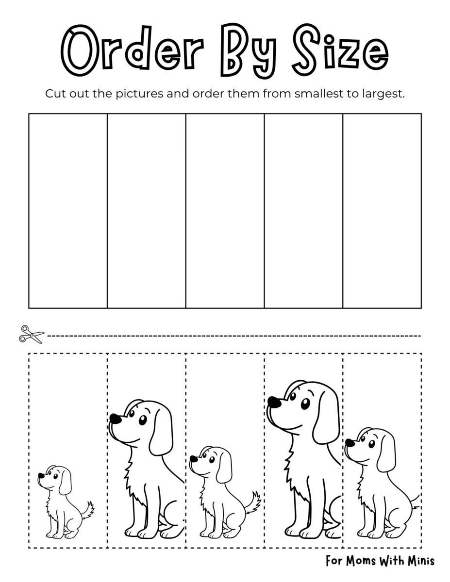 Order the Dogs by Size Worksheet