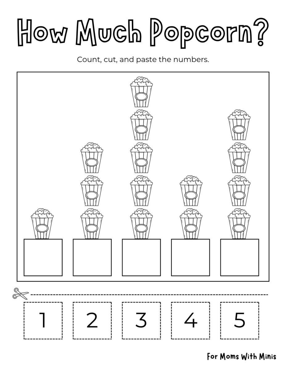 Count How Much Popcorn Worksheet