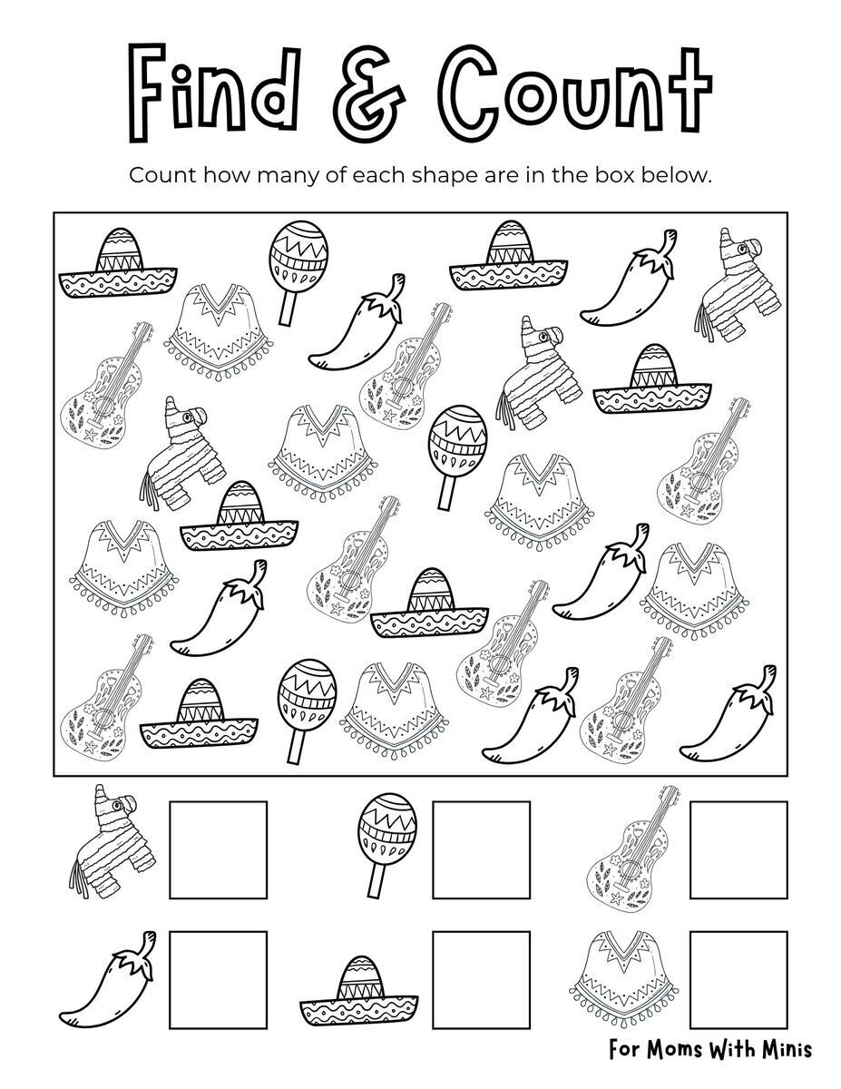 Cinco De Mayo Find and Count Worksheet