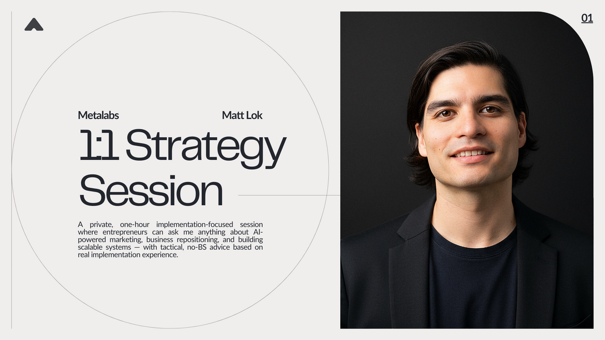 1:1 Strategy Session with Matt Lok