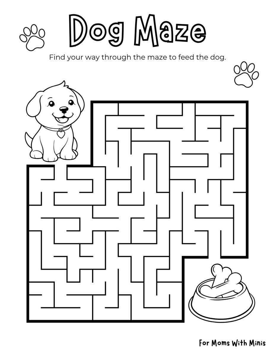 Dog Maze Worksheet