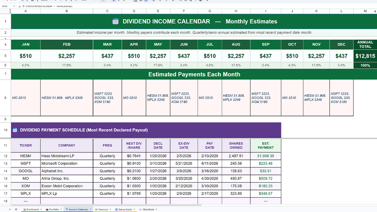 Dividend Portfolio Tracker (Spreadsheet)  - Image 3