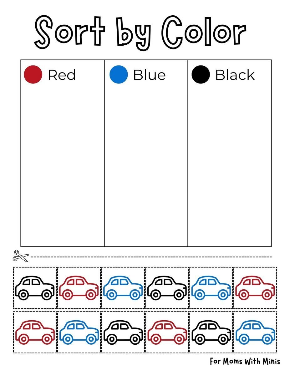 Sort the Cars by Color Worksheet