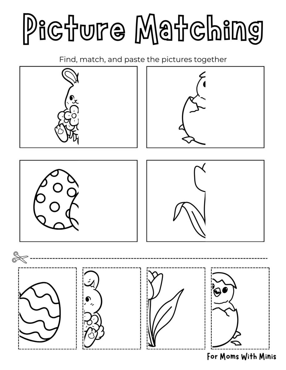 Easter Picture Matching Worksheet