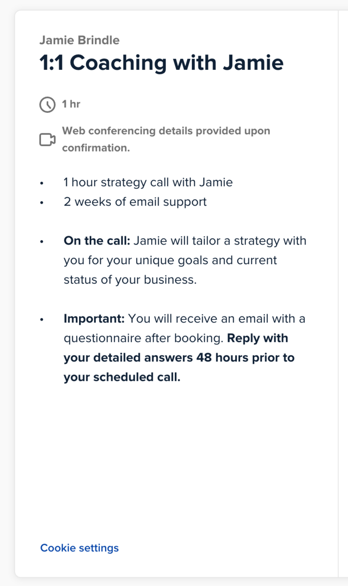 Coaching Call with Jamie Product IdeaIdea