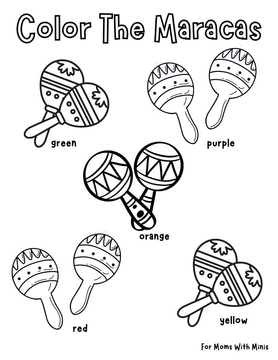 Color the Maracas Worksheet