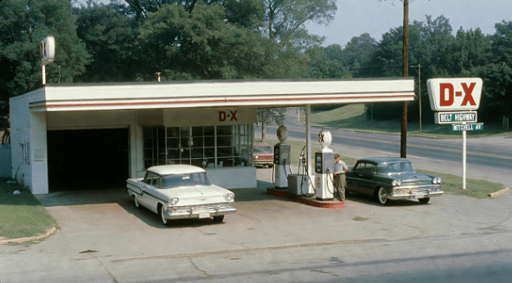 D-X Service Station at Belt & Mitchell, St. Joseph, circa 1960