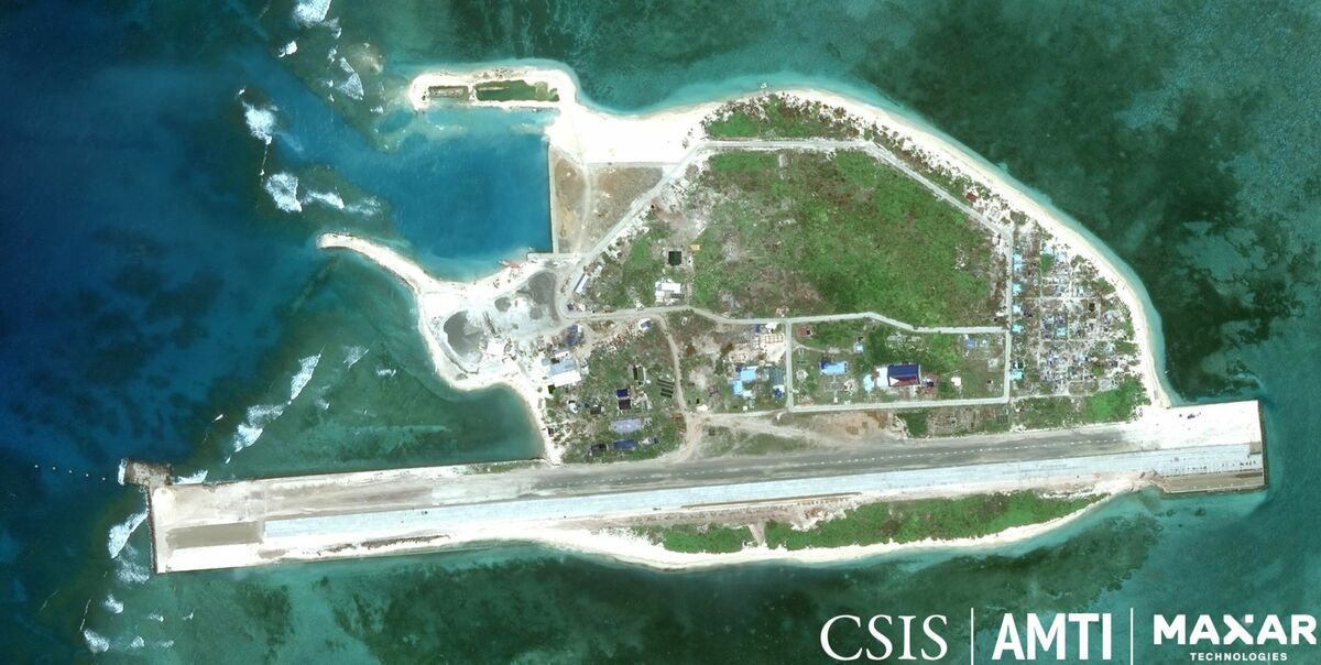An April 4, 2022 satellite image of Thitu Island, which is near where the incident occurred. Image: CSIS/AMTI/Maxar