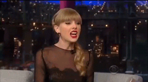 Gif of Taylor Swift appearing frustrated