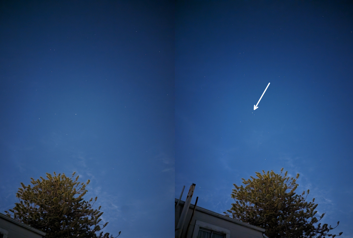 BlueWalker 3 seen from Earth