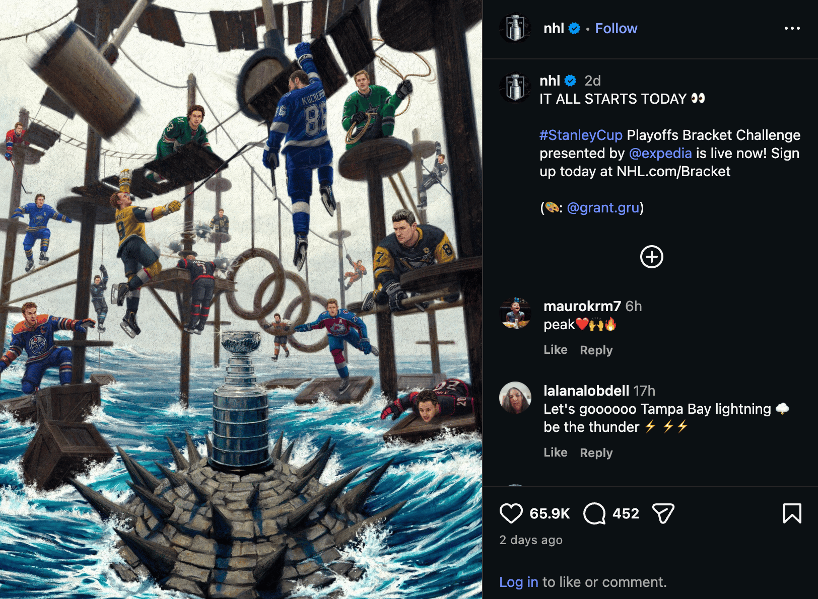 NHL Bracket Challenge illustration post screenshot