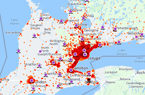 Example of affected areas report for community recovery actions
