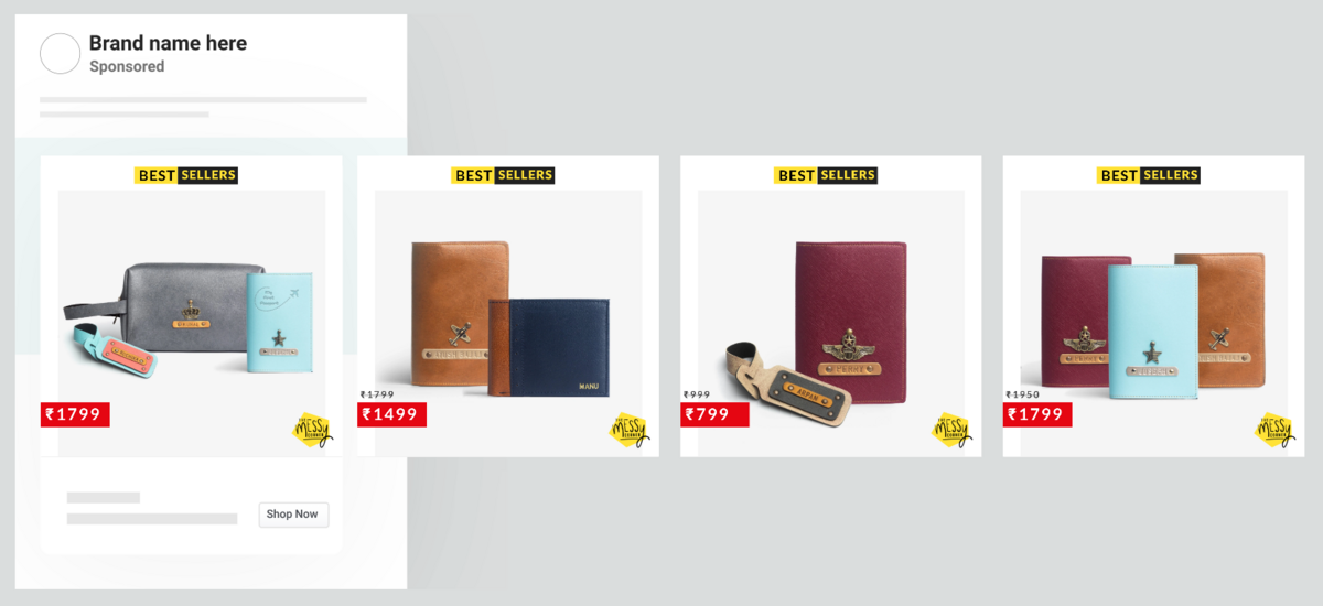 Bestseller branded catalog template showcasing products from the store - The Messy Corner