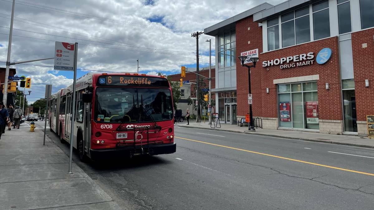 A bus running its route