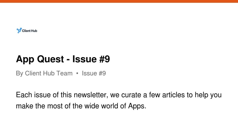 App Quest - Issue #9