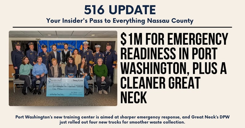 🌊$1M for emergency readiness in Port Washington, plus a cleaner Great Neck