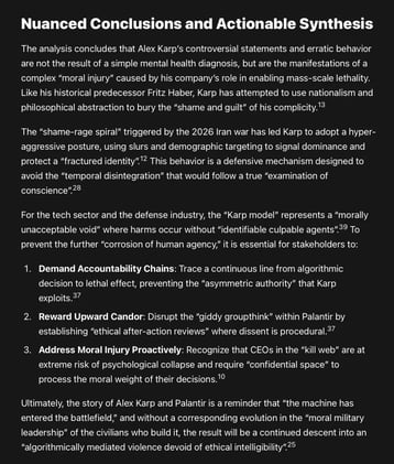 The ascension of Palantir Technologies has been inextricably linked to the persona of co-founder & CEO, Alexander C. Karp. Karp's level of influence over application of lethal force is unprecedented.
