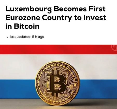 Luxemburgo compra Bitcoin, mercados volátiles y acuerdo de paz hecho