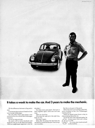 27-DEC-2025 | Excerpt from VW’s “3 years to make the mechanic” Ad