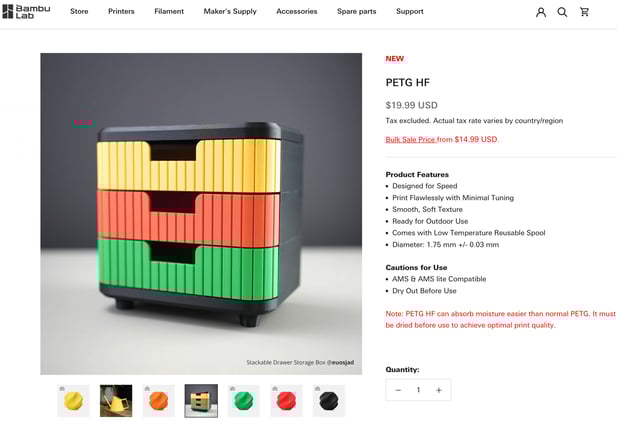 🚀 BambuLab launches new high speed PETG filament