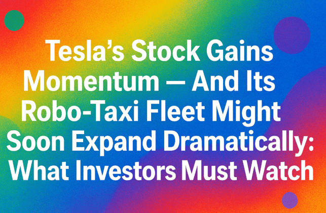 Tesla’s Stock Gains Momentum — And Its Robo-Taxi Fleet Might Soon Expand Dramatically: What Investors Must Watch