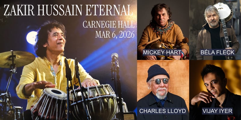 Mickey Hart, Béla Fleck, Charles Lloyd, and More Celebrate Zakir Hussain at Carnegie Hall on March 6