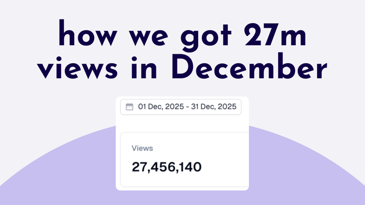 how we got 27 million views in December